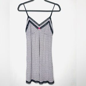 Victoria’s Secret Womens Babydoll Slip Dress Sz L Lingerie Lace Ditsy Floral Y2K